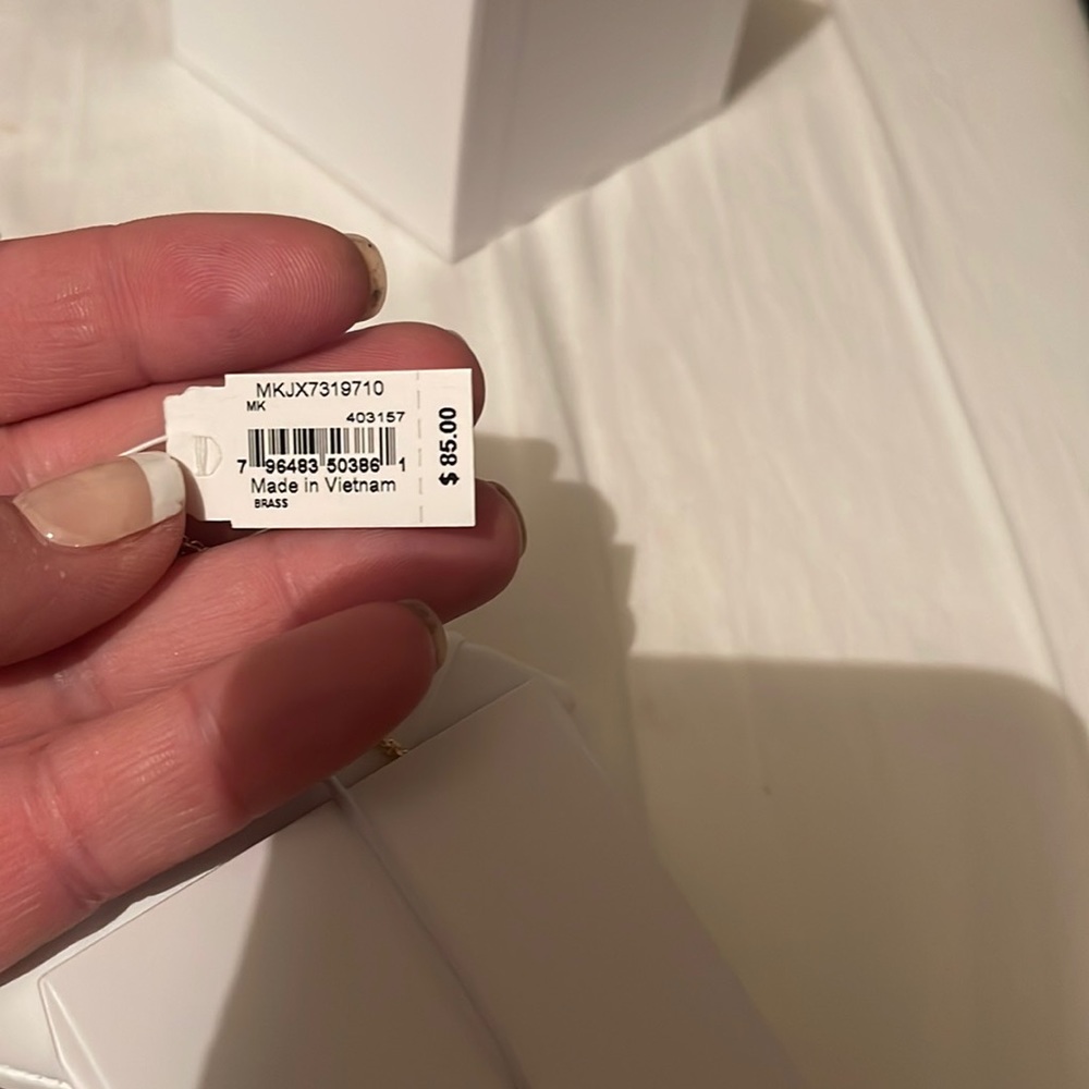 NWT authentic MK gold tone logo pave bracelet - Picture 2 of 2